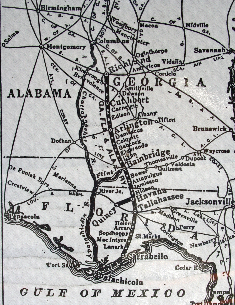 1923 map of the GF&A and connections 